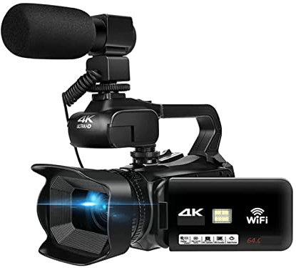 JOJIDE Video Camera, 64MP Digital Video Camera For Photography Full 4K 60FPS Vlog Camcorder Live Stream Webcam Auto Focus Video Recorder(No SD Card,With MIC)