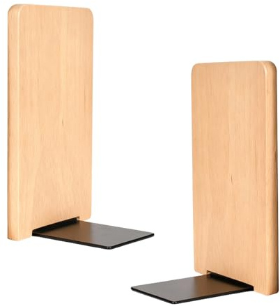 2 Pièces Serre-Livres en Bois, Supports de Serre-Livres en Hêtre pour Étagères, Cale Livre Décoratifs, pour la Maison, Le Bureau