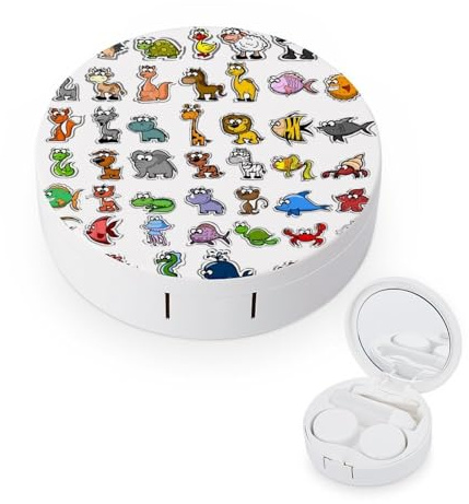 fkgvwo Contact Lens Case Animal Contact Lens Box Travel Kit Portable for Travel & Home