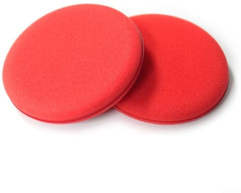 Yhenlovtt 4 Inch Foam Applicator Pad for Hand Polishing and Waxing, Red Sponge for Car, Motorcycle and Other Surfaces, 2-Pack