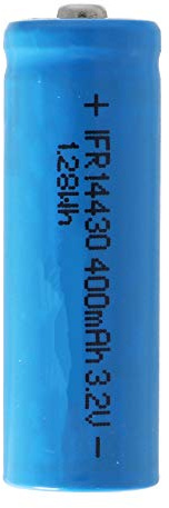 IFR 14430 400mAh 3,2V LiFePo4 Akku mit Kopf 43,8x14,2mm, ungeschützt