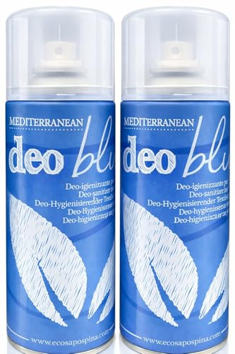 HOME PRO Deo Blu Spray Deodorante Igienizzante Tessuti Profumatore Bucato Lavatrice Elimina Odori Professionale Rinfresca Capi Come Appena Lavati Ambiente Armadio Accessori Lavanderia 2x400ml