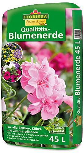 Florissa Terreau de Fleurs | Ferme de Jardin de qualité supérieure | Idéal pour Toutes Les Plantes d'intérieur et de Balcon | 45 l