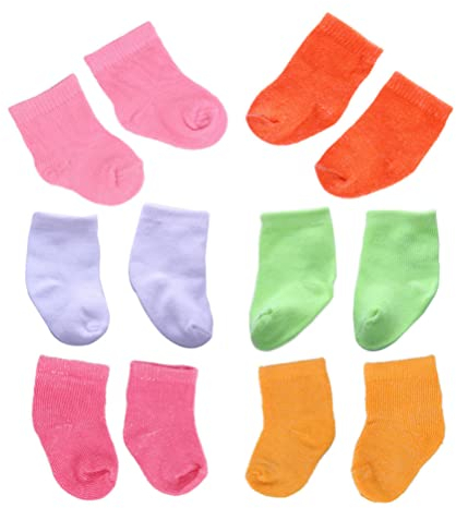 Toyvian 6 Paar Puppensocken Puppen- Knöchel- Socken- Puppenkleidung Accessoires für 18 Zoll Babypuppen (Zufällige Farbe)
