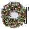40CM Weihnachtskranz Adventskranz Hängend Weihnachtsdeko Tür Kranz Haken, Weihnachtlicher Türschmuck für Home Office Weihnachten Dekor (Grün)