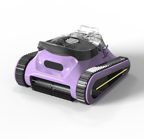 Pool Vacuum for Above Ground Pool for In Ground Pools, 2.5h Runtime, Cordless Robotic Pool Cleaner with 2024 Upgraded Motor, Wall Climbing, Intelligent Route Planning（Purple Black）