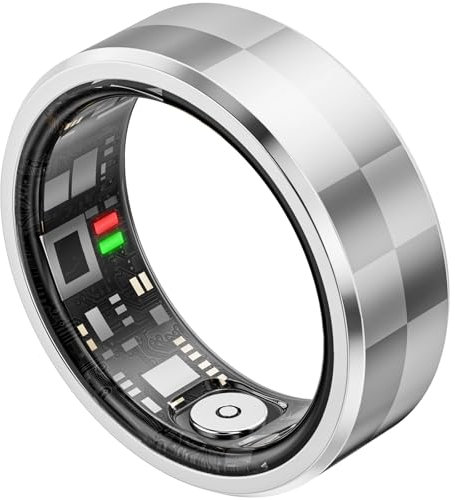 Mingtawn Fitness Tracker für Damen und Herren – Smart-Ring, wasserdicht 5 ATM mit Aktivitäts-Tracker, Schlafmonitor, Gesundheit, Schritte, Smart-Ring, modisches Design, Silber 9