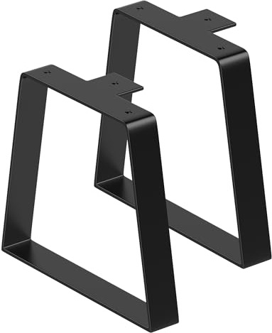 Metal Short Table Legs 8 Inch, Trapezoid Desk Legs DIY Sofa/Bench/Stool | 8 Inch Furniture Legs, Set of 2, Heavy Duty, Black