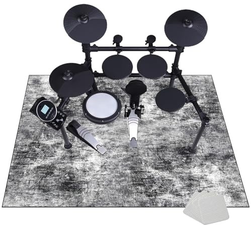 Schlagzeugteppich Drum Teppich, Professioneller Trommelteppich, Schallschutz Akustik Teppich Drum Rug Elektronisches Jazz Schlagzeug Kit für Bass Drum Snare Drum und andere Instrumente 200 x 170 cm