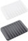 2 Stück Seifenschale Silikon (Weiß/Grau),Seifenschale mit Ablauf Silikon Seifenhalter,für Bad,Küche,Waschbecken, einfache Reinigung, Keep Seife Bars Dry & Clean