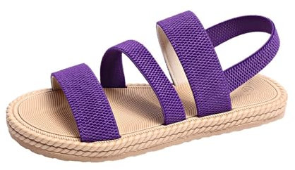 Sommer-Sandalen für Damen, bequem, modisch, 2025, Outdoor-Sandalen, leichte Plateau-Schuhe, Knöchelriemen, bequem, atmungsaktiv, für Strand, elegant, für den Außenbereich, Violetta, 36 EU