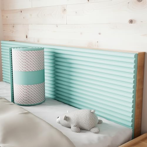 Paneles acolchados pared, 2 m de grosor, anticolisión, cojín 3D autoadhesivo, revestimiento de 1,2 cm, decoración, aislamiento para dormitorio, salón (verde, 20 x 200 cm)