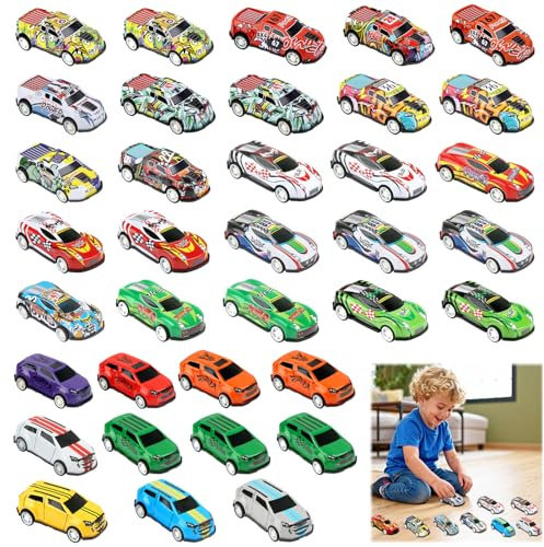 Metal Coches para Niños 36pcs, Coches Juguete Set Realistas para Coleccionar y Jugar, Juguetes para Niños y Niñas Sólido, Regalo Educativo de 3 a 4 Años, Ideal para Festivales