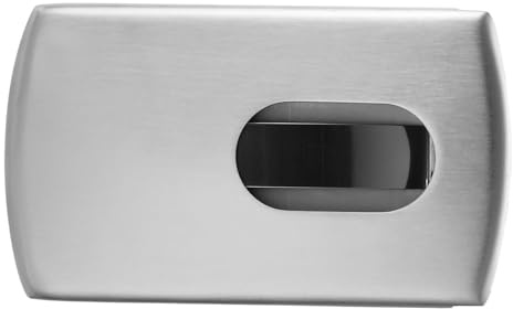 Aramox Portatarjetas de Visita Manual Estuche para Tarjetas de Visita de Acero Inoxidable 10 X 6 Cm Organizador de Almacenamiento Compacto para Escritorio de Oficina Reuniones Viajes Representantes