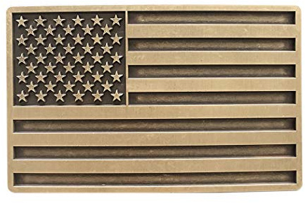 Hebilla de cinturón chapada en bronce vintage con la bandera de Estados Unidos para hombres
