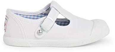 Pisamonas Sneakers Tela Bambini Punta Gomma Tipo T-Bar Misurare 23 Colore Bianco