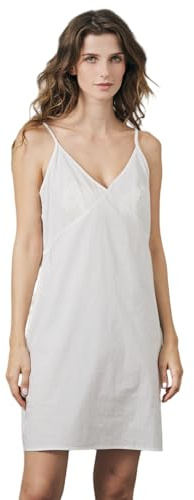 BEAUTELICATE 100% Algodón Combinación de Ropa Interior Vestidos Sexys Camisones de Mujer con Correas Ajustables Enaguas para Vestidos S-3XL （Blanco,XL）