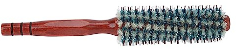 Spazzola per Capelli Rotonda per lo Styling, Spazzola Rotonda con Setole di Cinghiale Morbide con Manico in Legno per la Casa per Uomo (18 anni di grandi dimensioni)