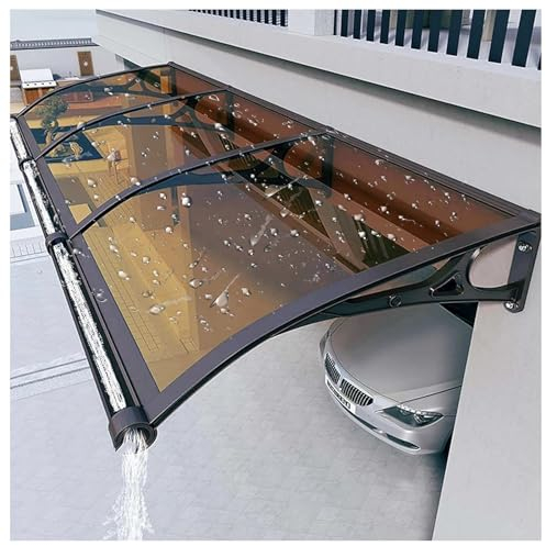 Vordach Für Haustür, Mit Seitenteil Rinne Aluminium Metallgestell Vordach Hauseingang Vordach Haustürvordach,23 * 47(60 * 120cm)