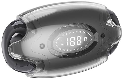 Instiwitt Open Bone Conduction Earphones, Comfort Clip Wireless Earbuds Bluetooth 5.3, Sport Earbuds with Mic, 26 Hours HlFl Earphones with LED Display Charging Case, lPX4 Running, Black