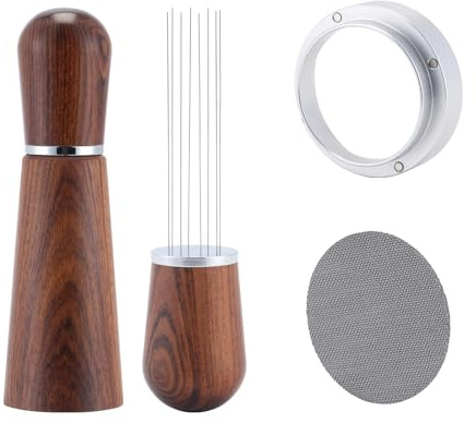 Kit Accessori Caffe Espresso 51 mm,WDT Tool,Set Anello Dosatore e Schermo Caffè Espresso,Accessori per Macchine Caffè Espresso per Portafiltro da 51mm