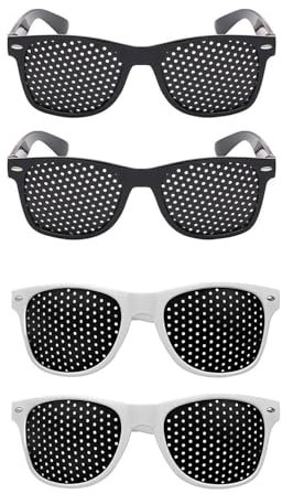 EHDWXVZM 4 Pièces de Lunettes en Maille Sténopé, à Petits Trous, Poreuses, Perforées, d'Entraînement Oculaire - Unisexe
