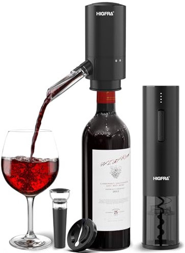 Rechargeable Electric Wine Opener Set - All-in-One Premium Wine Gift with Wine Aerator, Vacuum Stopper and Foil Cutter - Perfect for Valentines, Home, Bar, and Party Use-Valentines Day Gifts for Him
