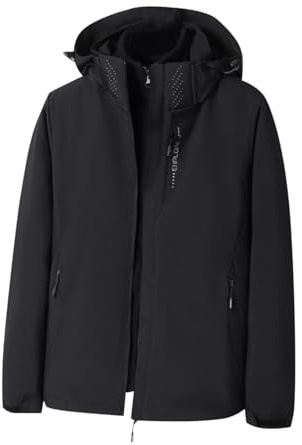 Mrat Veste imperméable pour homme grande taille 3 en 1 coupe-vent à capuche respirante manteau thermique extérieur polaire duveteuse chaude veste de ski avec poches vêtements de sport d'hiver