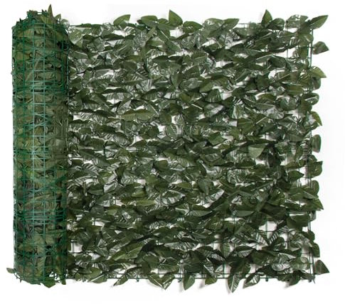 JORON Paravento artificiale per siepi, 100 x 300 cm, protezione da sguardi indiscreti per balconi, foglie, foglie di alloro