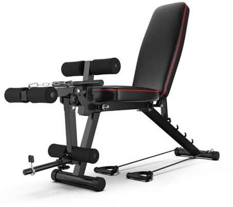 ypuxil Panca Addominali Panca Posturale Panca Fitness con Imbottitura in Schiuma ad Alta densità, Attrezzatura compatta per Palestra Domestica per distensioni con manubri/Curl/Sollevamento Gambe