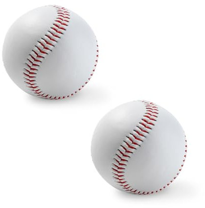 Frdhee 2 Stück Baseball Ball, 9 Inch Baseballs Handgenäht Baseballs PU Soft Basebälle Training Baseball für Erwachsene und Jugendliche, professionelle Baseballspiele