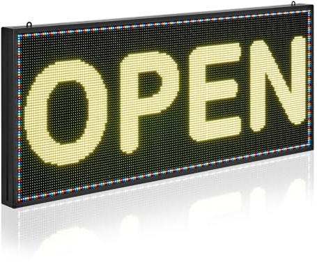 VEVOR Enseigne Lumineuse LED Programmable 99x41,2 cm, Panneau d’Affichage Numérique Couleur Pleine P6, GIF à Motifs de Texte Personnalisés, Commande Bluetooth, Information Publicitaire Publicité