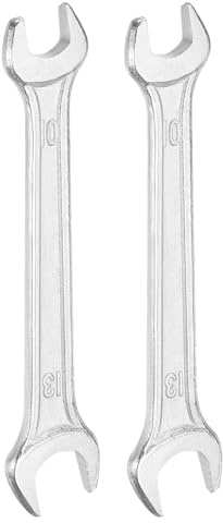 sourcing map 2pcs Double Open End Wrench 10mm x 13mm Metric 15 Degree Offset Angle Small Flat Head Wrench Galvanizing Open Ended Spanner for Automotive Repair Furniture Assembly