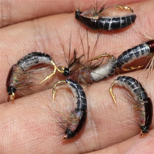 6 pezzi ninfa marrone realistica per la pesca alla trota, esche artificiali, attrezzi da pesca, esche in plastica morbida, esche da caccia e pesca