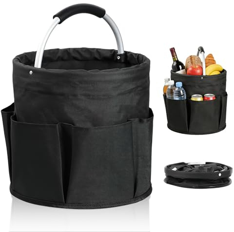 Shoppingkorg vikbar 18 l, stor isolerande korg picknickkorg