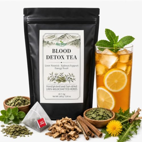Detox Tea - Herbal Blend with Dandelion, Burdock Root, Natural Wellness, Gentle Cleanse & Metabolism & Healthy Weight Support, Vegan, Caffeine Free 20 Herbal Tea Bags