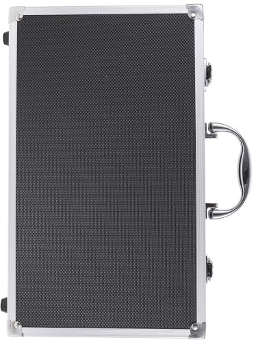 Caja para Micrófonos Inalámbricos de Aluminio, Portátil para Dos Unidades | Maleta Organizadora Estructura Multirranura Negra, Espuma, para Grabación y Sala de Karaoke