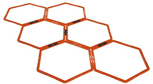 Yes4All Hexagonal Agility Speed Rings with Carrying Bag – Agility Hurdles for Agility Footwork Training (Set of 6 Rings)