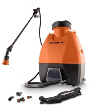 POWDPG80460-20V Power Power Power - Pulverizador de espalda con batería de doble potencia, 6 bares de presión y flujo de 1500 ml/min, capacidad de 16 litros, 4 boquillas incluidas, herramientas de