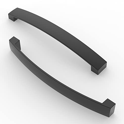 Furniware 5 Stück Möbelgriff, Bohrlochabstand 160mm Stangengriff, Cabinet Arch Pull Küchengriff, für Küchenschranktür, Schlafzimmer Kommode Schublade, Badezimmer, Matt Schwarz