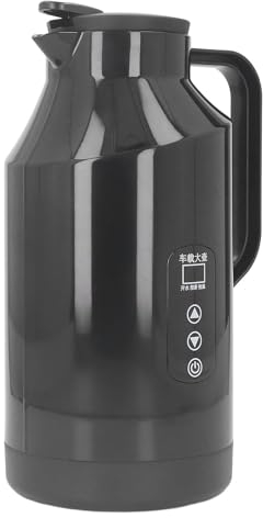 HOHXFYP Hervidor Eléctrico para Coche, 12V 24V, 1500ml,Taza Café, Té, Camión Enchufe Pantalla para Encendedor Cigarrillos, Taza Viaje con Calefacción Caldera Acero Inoxidable 200W