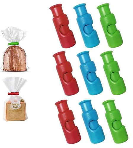 Pinzas para bolsas, pinzas para papas fritas, pinzas para alimentos, pinzas reutilizables para bolsas de supermercado, pinzas para pan, pinzas para bolsas de plástico (9 Pcs)