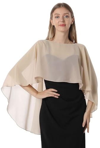 GIBZ Mujer Chal Gasa Estolas Chales Ligero Mantón Moda | Elegante Cardigan para Boda Fiesta Cerimonia Evento Formal