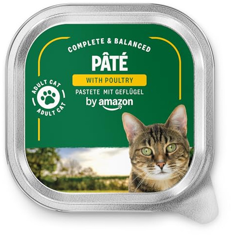 by Amazon Nourriture Humide pour Chats, Pâté à la Volaille, 100g, Lot de 32