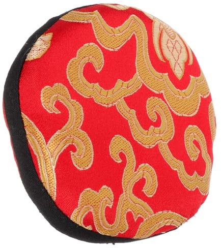 MOBUTOFU Coussin pour Bol Chantant Tibétain en Tissu Rouge Fait Main, Protection Chocs, pour Accessoires Bouddhistes et Décoration Traditionnelle