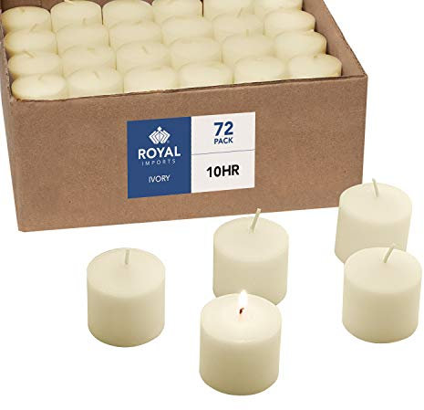 Royal Imports Ivory Votive Candles Unscented Candles Pack of 72