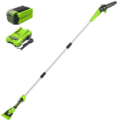 Greenworks 40V 8-Inch Cordless Polesaw, 2.0Ah Battery and Charger Included PS40B210