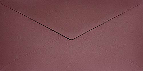 Netuno 25 Briefumschläge Bordeaux DIN lang 110 x 220 mm Keaykolour Carmine farbige Briefumschläge DL Recycling bunte Umschläge DL elegante Kuverts Umwelt für Hochzeits-Einladungen Weihnachten Ostern