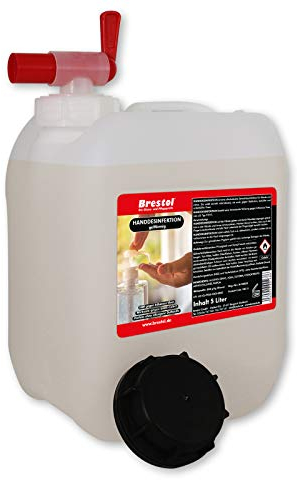 HANDDESINFEKTION Gel 5 Liter + Auslaufhahn 51 mm Desinfektionsmittel für Hand Haut Hände Desinfektion Händedesinfektion Desinfektionsgel Geldesinfektion gelförmig