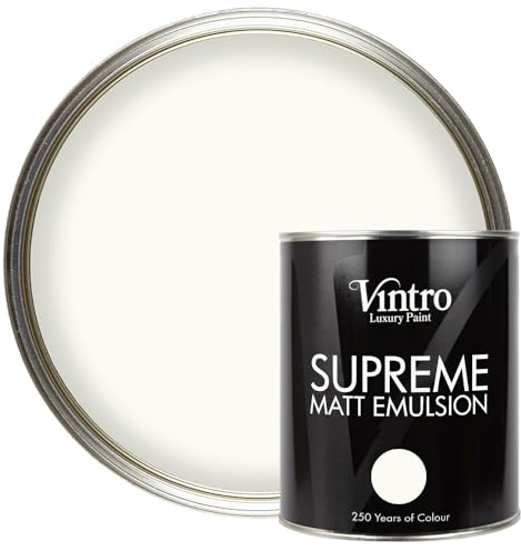 Vintro | Luxury Matt Emulsion | Warm White | Smooth Chalky Finish | Multi Surface Paint | for Walls, Ceilings, Wood and Metal | 1L (Warm White)